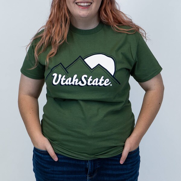 MV Sport, Mountains, Sun, Utah State, T-Shirt, Olive